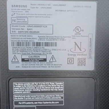 Placa y fuente con accesorios de Tv Samsung 43 - 2/2