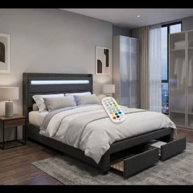 cama camera con luz varios modelos,con Gavetas corredizas, todas importadas en su caja 💯% calidad medidas disponib  Que - 3/8