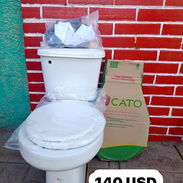 Juego de taza con tanque y herrajes con descargue al piso - Img 57352224