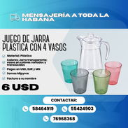 JUEGO DE JARRA PLÁSTICA CON 4 VASOS – $6 USD - Img 57548334