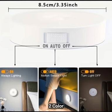 6 luces nocturnas redondas modernas con sensor de movimiento - Img 124741921