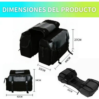 Para cargar en las motos y bicicletas, bolsas laterales en las fotos sus medidas nuevas en su estuche - Img 123962717