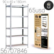Estantes de metal y madera - Img 56891483