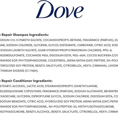 Kit Champú y Acondicionador (828 ml), Dove Intensive Repair Shampoo 828 ml  Dove Intensive Repair Conditioner 828 ml - Img 121030590