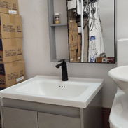 Mueble de Baño Suspendido con Lavabo y Espejo (Juego / Set Completo) - Img 56872344