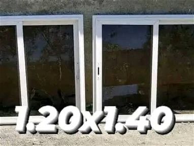 Se venden puertas y ventanas de aluminio con cristal - Img 66427261