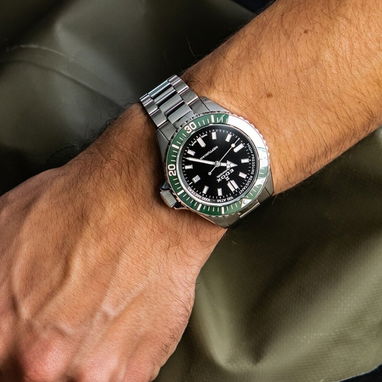 RELOJ SUIZO AUTOMATICO MARCA: EDOX SKYDIVER NEPTUNIAN ,BISEL DE CERÁMICA VERDE Y CRISTAL ZAFIRO ,VALVULA HELIO 58049738 - Img 126253128