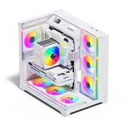 SET DE CHASIS GAMING CON CRISTAL TEMPLADO CON 7 FANES ARGB CS015 PRO BLANCO - Img 58216775