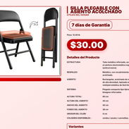 SILLA PLEGABLE CON ASIENTO ACOLCHADO . - Img 57567583