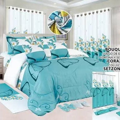 Juegos de edredon, sabanas, cortinas, alfombras y juego de baño **24pcs**tg95* - Img 123706389
