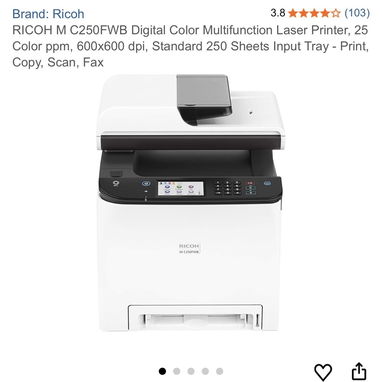 Impresora Multifunción Laser Ricoh M C250FWB - 2/2