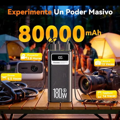 Power bank 80000 Mah batería portátil 180W carga ultra rápida - Img 121030430