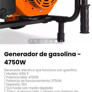 Generador de gasolina - 4750W. Modelo: WEN 5 - 6/7