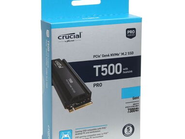 SSD ULTRA M.2 CRUCIAL T500 HEASINK DE 1TB|PCIe 4.0|SPEED(7400MB-7000MB/s)**EN SU BLISTER + GARANTIA**#56242086 - Img main-image