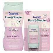 Protector Solar Mineral para Bebé Coppertone Pure & Simple SPF 50 (Loción + Stick) - Img 55310130
