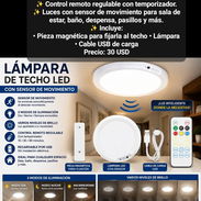 Lámpara de techo, es recargable y led, con sensor de movimiento y mando - Img 57701654