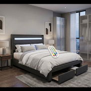 cama camera full medidas 1.37×1.90 con n luz led con mando y 2 Gavetas corredizas - Img 57748765