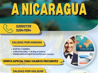 PASAJES A NICARAGUA PARA EL MES DE MAYO Boletos a Nicaragua, Atención presencial en La Habana. Oferta especial - Img 58906883