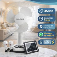 VENTILADOR RECARGABLE NEXTEK CON 2 BOMBILLOS Y PANEL SOLAR (BATERÍA DE LITIO) - Img 54503558