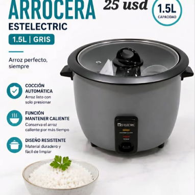 🔥 ¡OLVÍDATE DEL ARROZ PEGADO Y DE ESTAR VIGILANDO LA COCINA! 🔥  Tenemos ollas arroceras Estelectro en diferentes capac - 3/4