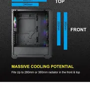 SÚPER!!_GABINETE DE PC AZZA FOREST 370|2 USB 3.0 + AUDIO FRONTAL|4 FANES RGB|CRISTAL TEMPLADO(LATERAL)|NUEVO EN CAJA!! - Img 46313142