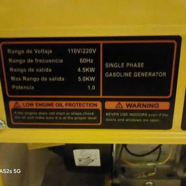 Planta eléctrica de gasolina de 5000 watts, corriente 110 - 220 volt adaptable a gas de la calle y de balita - Img 124954202
