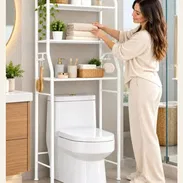 Organizador de baño de metal blanco, de 3 baldas, para colocar sobre el inodoro. Precio: 25 USD - Img 58121950