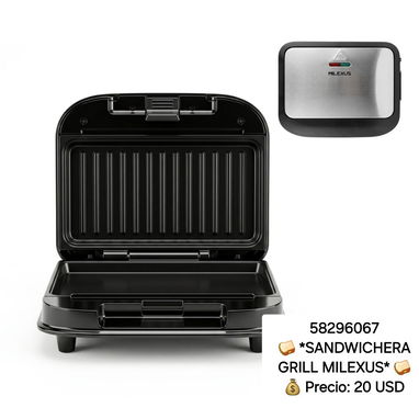58296067  🥪 *SANDWICHERA GRILL MILEXUS* 🥪 💰 Precio: 20 USD 🛡️ Garantía: 1 MES - Img 122135309