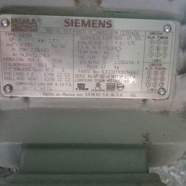 Motor Electrico Siemen Trifasico - 2/3