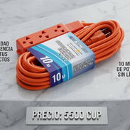 Extensión regleta – 10 metros Cable resistente de 10 m, soporta hasta 16 amperes venta habana - Img 56023093
