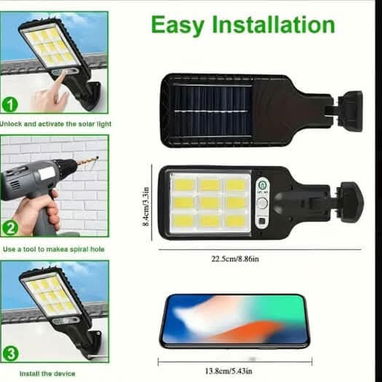Lámpara para exteriores con panel solar, sensor de movimiento y mando a distancia para mayor comodidad ⚡ - 3/4