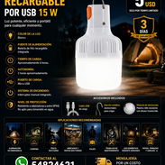 FOCO LED RECARGABLE POR USB 15 W Nuevas en. Caja - Img 56478656
