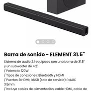 Barra de Sonido- ELEMENT 31.5". Nueva a estrenar - Img 49421878
