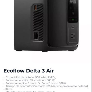 Bateria ecoflow delta 2 , delta 3, paneles, power bank, ventilador y ecoflow d varios modelos tdo 0km garantia x escrito - Img 118670766