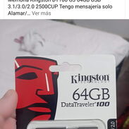 Memoria Kingston DT100 G3 64GB USB 3.1/3.0/2.0 2500CUP - Img 45489839