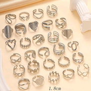 Anillos de varios estilos de acero inoxidable autoajustables color plata - Img 57597370
