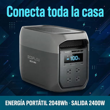 Carga con sol y olvídate del apagón: Delta 3 Max 2048Wh sellada en caja - 2/2