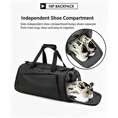 Bolso de Viaje y Deportivo – Gran Capacidad ( Negro ) - 3/4