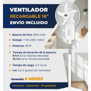 Ventilador Recargable Bateria Litio 9000mAh - Img 55620819