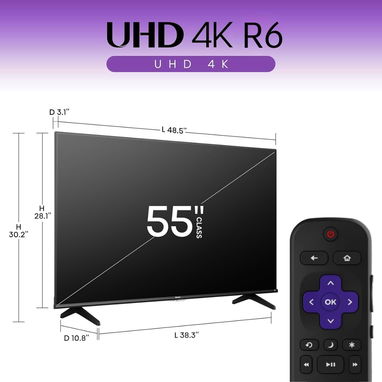 Televisor Hisense 55R6030N 55 pulgadas Series 4K UHD Smart Roku TV – HDR10 new 52815418 - Img 126463556