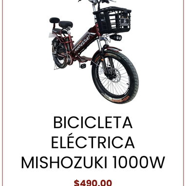 BICICLETA ELÉCTRICA MISHOZUKI 1000W $490.00 - Img 116573428