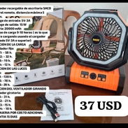 Ventilador Recargable SACO 20000mAh . Luces led , giro de 90° y mando a distancia. - Img 55340441