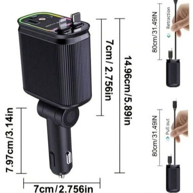 Conector USBC todo en uno, trae incorporado cables de carga puerto C y para Iphone - Img 123471415