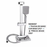 58296067  🚿*DUCHA DE MANO CON BASE S.P.C* 🚿 💲 *PRECIO: $14.00 USD* - Img 55980130