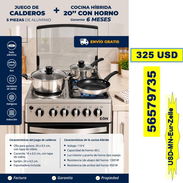 (FG-908) Combo #5, Cocina Híbrida con Horno + Juego de Calderos de 5 Piezas 325 USD...56579735...Envio Gratis - Img 57349961