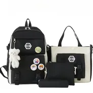 Mochilas escolares 4 piezas más accesorios de adorno en 32 USD - Img 56965461
