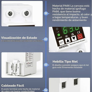 Protector de Voltaje Inteligente DIHOOL (1-63A) - 4/4
