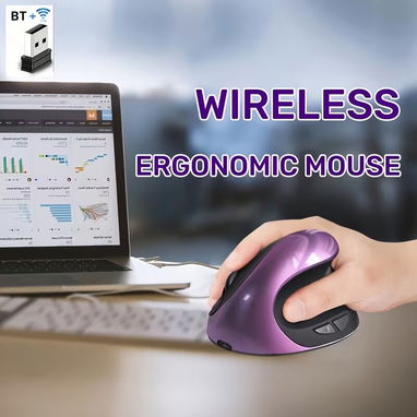 Oferta tecnológica: Mouse ergonómico vertical inalámbrico (Purpura) | videojuegoshabana.com - 2/5
