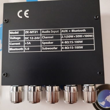 Amplificador Bluetooth ZK-MT21 de 2.1 canales + transformador - Img 116133179
