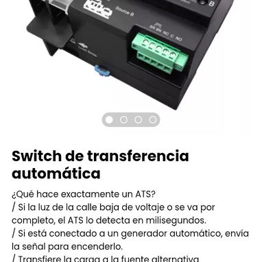 Switch de transferencia automática.Evita picos, cortos o doble alimentación, que podrían dañar aparatos. Nuevo - Img 108831205